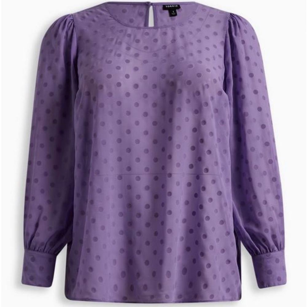 Torrid chiffon dot puff sleeve top